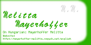 melitta mayerhoffer business card